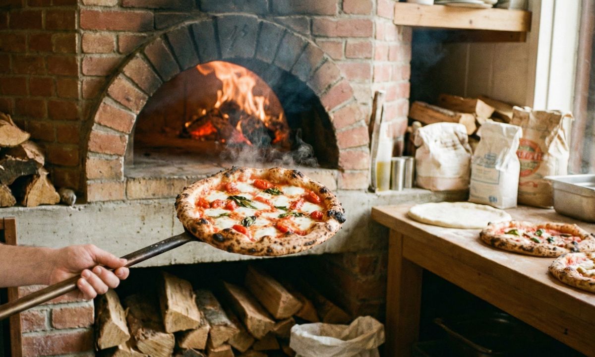 wood fire oven pizza
